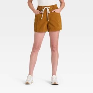 Universal Thread High Rise Drawstring Denim Beach Shorts Womens Rust Size M